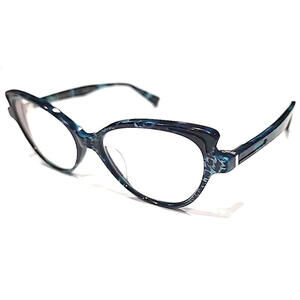 Seraphin Vermillion 8076 Crystal Blue Oval Cat Eyes Eyeglasses 53-17 140 Japan